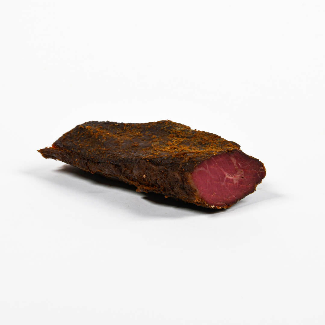 BalkanBeef Keule mit Knoblauch 200g – halal Rind-Trockenfleisch, traditionell geräuchert, würzig im Geschmack und vakuumverpackt